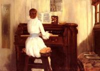 Chase, William Merritt - Mrs Meigs At The Piano Organ